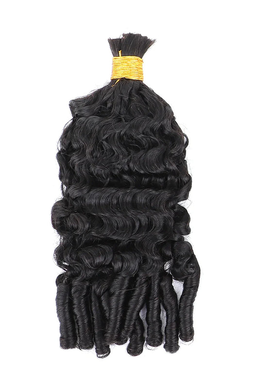 Double Drawn Burmese Curly with Spiral Curls Ends Bulk Hair BU67