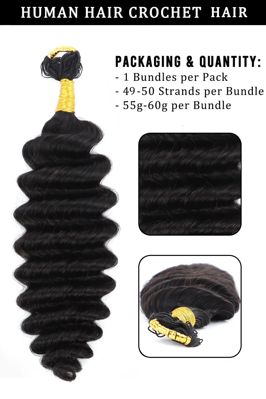 Double Drawn Braiding Feather Crochet Hair Deep Wave