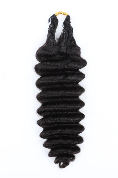 Double Drawn Braiding Feather Crochet Hair Deep Wave