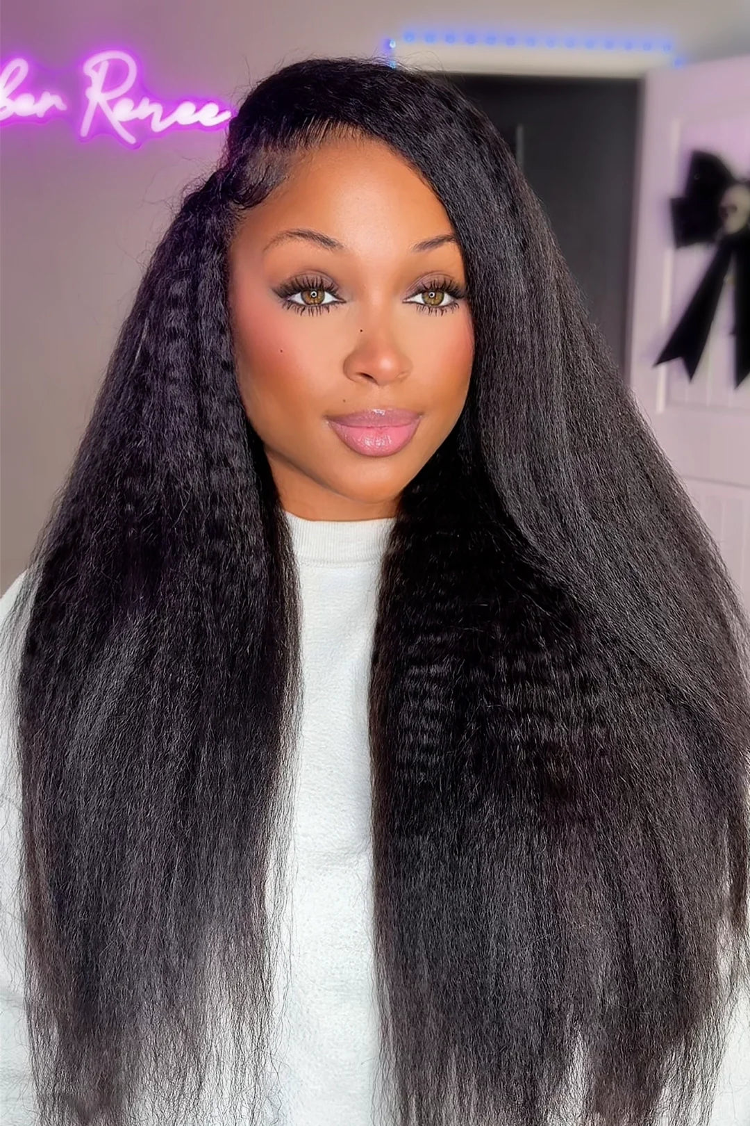 Double Drawn Feather Crochet Hair Extension Kinky Straight Human Hair Double-Strand