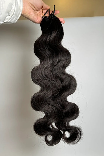 Double Drawn Feather Crochet Hair Extension Body Wave Human Hair Double-Strand