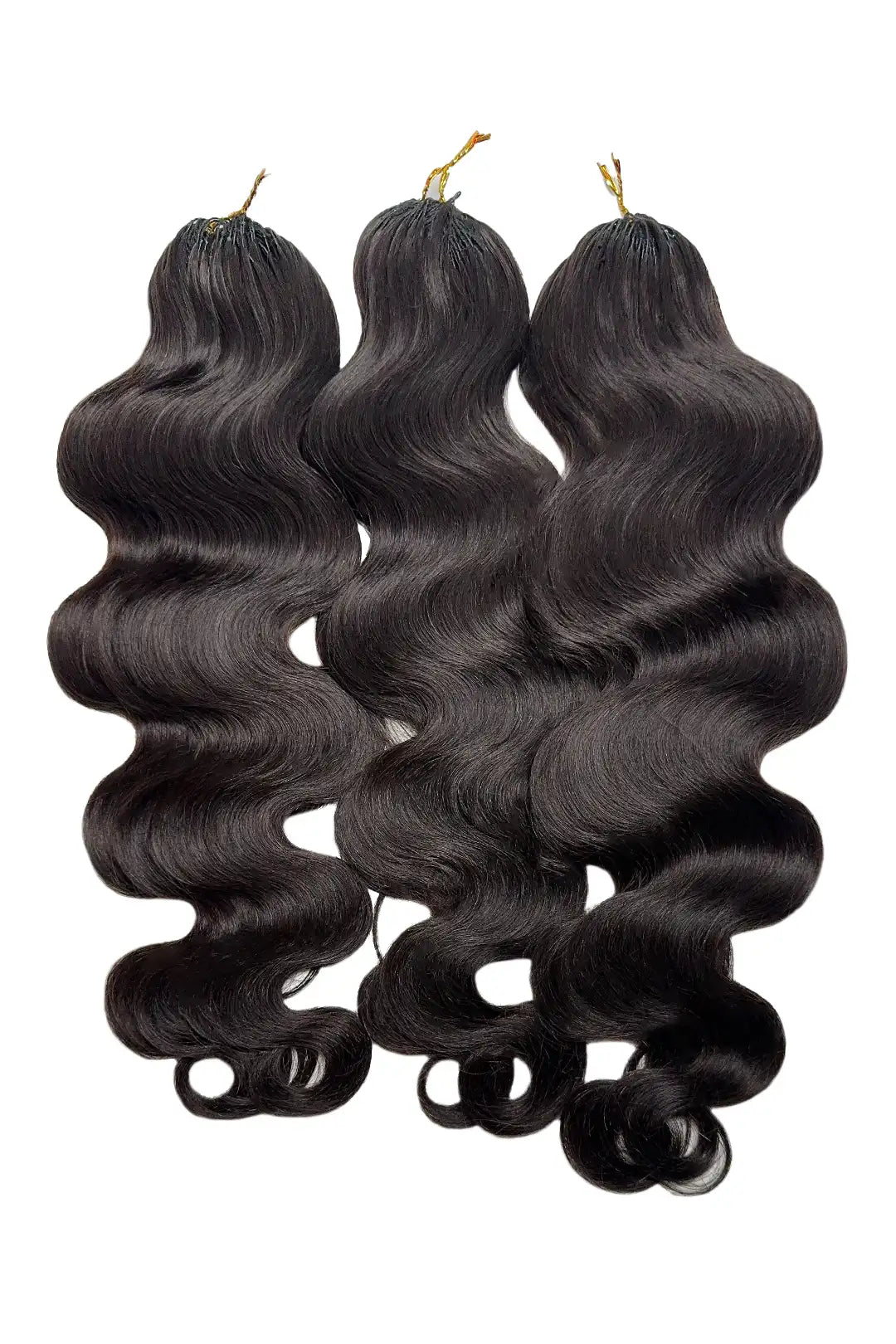 Double Drawn Feather Crochet Hair Extension Body Wave Human Hair Double-Strand