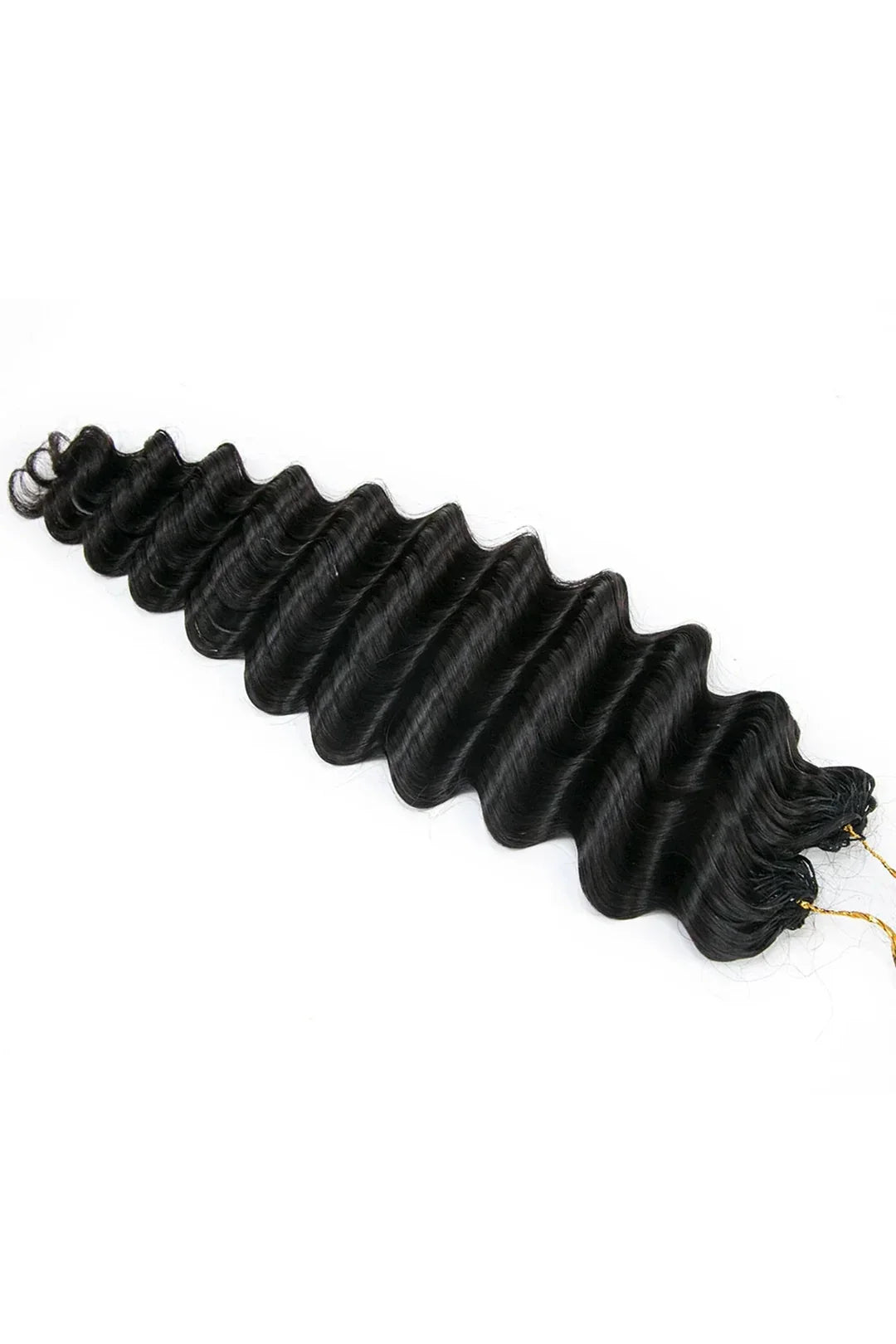 Double Drawn Feather Crochet Hair Extension Deep Wave Human Hair Double-Strand