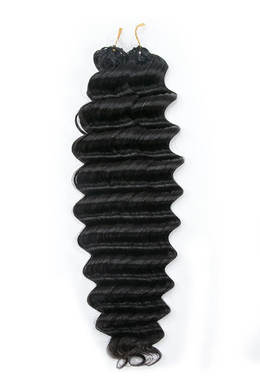 Double Drawn Feather Crochet Hair Extension Deep Wave Human Hair Double-Strand
