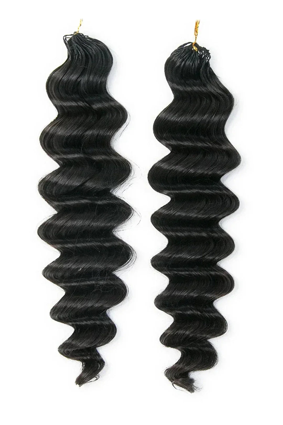 Double Drawn Feather Crochet Hair Extension Loose Deep Wave Human Hair Double-Strand