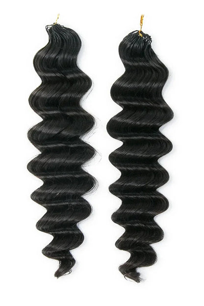 Double Drawn Feather Crochet Hair Extension Loose Deep Wave Human Hair Double-Strand
