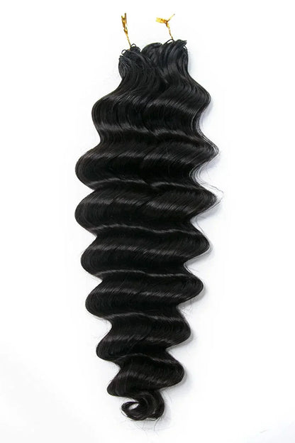 Double Drawn Feather Crochet Hair Extension Loose Deep Wave Human Hair Double-Strand