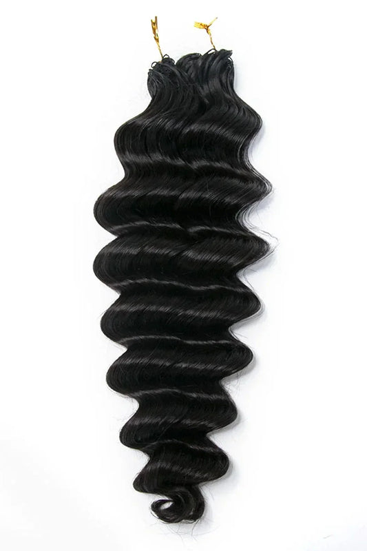 Double Drawn Feather Crochet Hair Extension Loose Deep Wave Human Hair Double-Strand