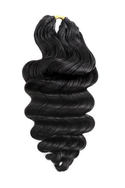 Double Drawn Feather Crochet Hair Extension Loose Wave Human Hair