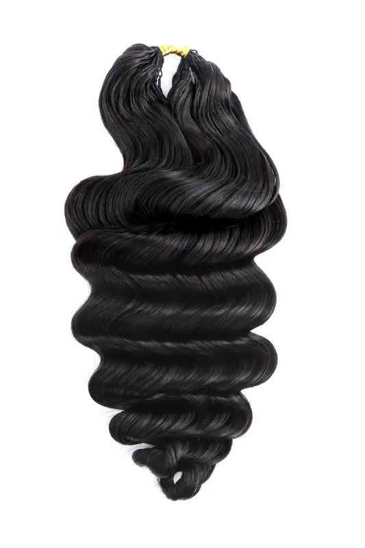 Double Drawn Feather Crochet Hair Extension Loose Wave Human Hair