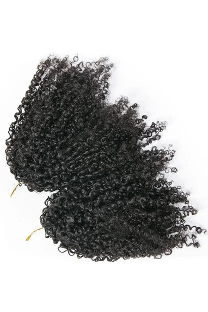 Double Drawn Feather Crochet Hair Extension Tight Curly Human Hair Double-Strand