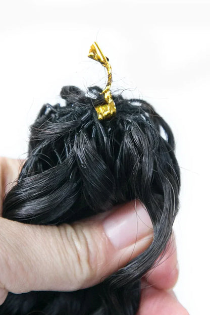 Double Drawn Feather Crochet Hair Extension Water Wave Human Hair Double-Strand