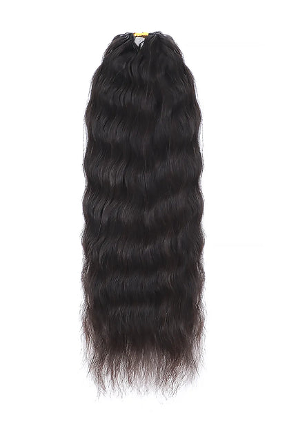 Double Drawn Feather Crochet Hair Extension Wet and Wavy Human Hair Double-Strand