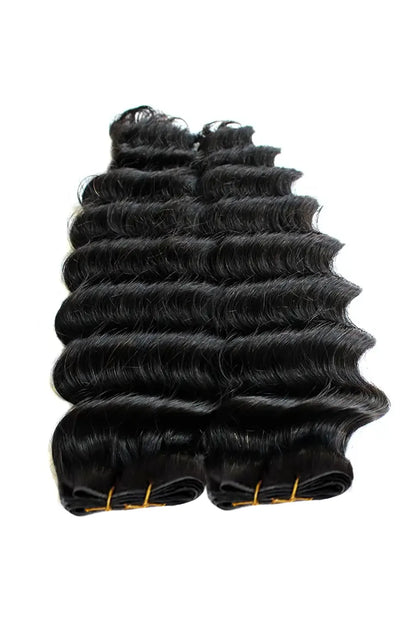 Ultra-thin Genius Weft Deep Wave Natural Black Virgin Hair