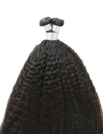 Genius Weft Hair Extensions Kinky Straight Natural Black Virgin Hair
