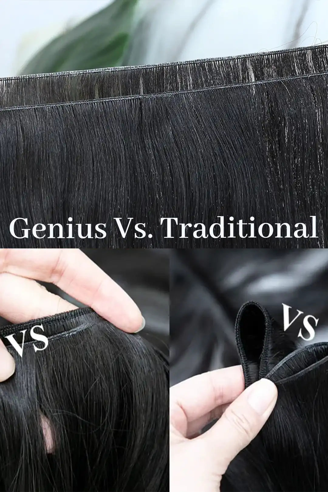 Ultra-thin Genius Weft Deep Wave Natural Black Virgin Hair