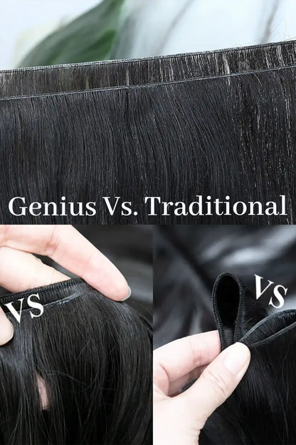 Ultra-thin Genius Weft Deep Wave Natural Black Virgin Hair