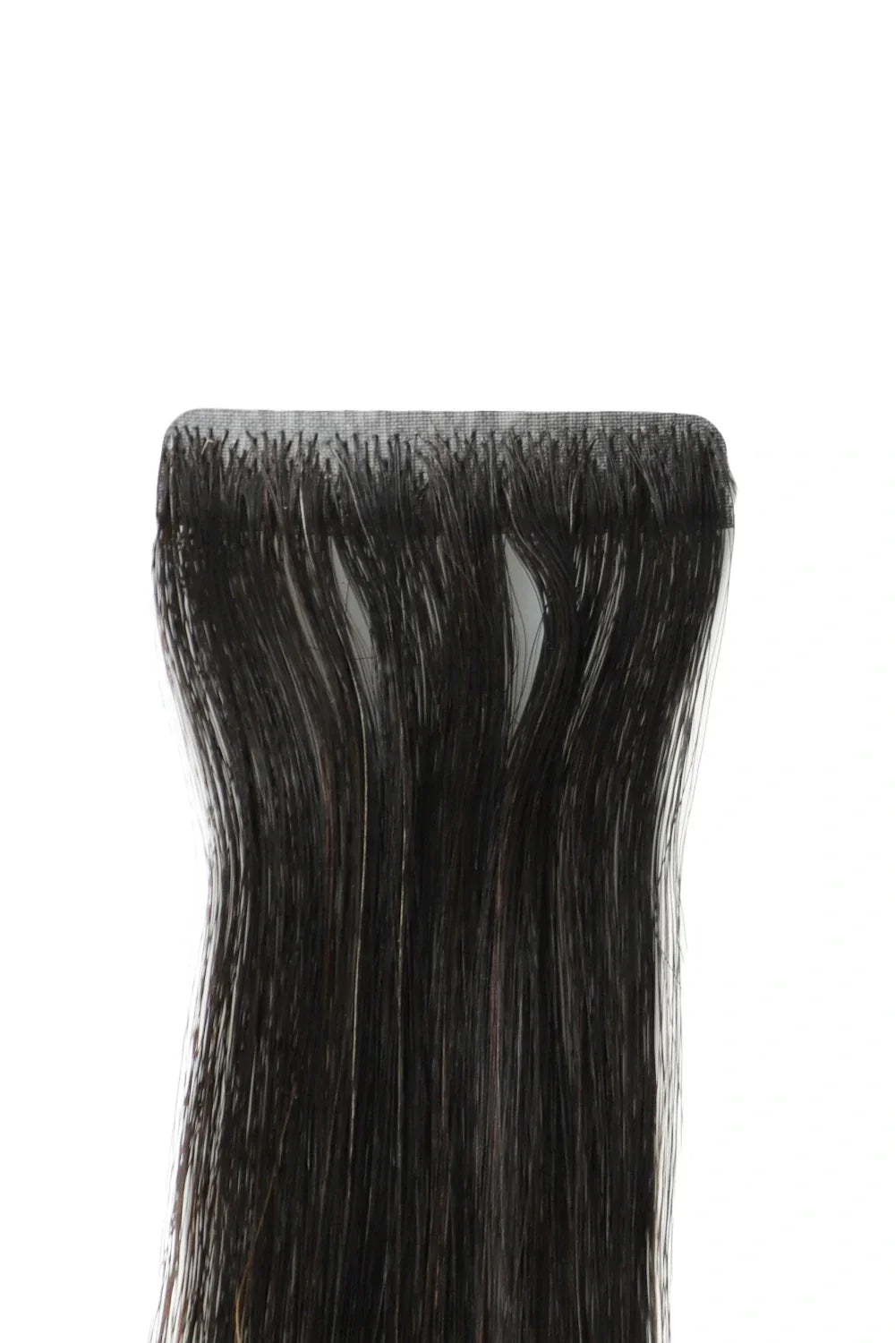 Hand Tied Tape-In Hair Extensions Straight Black Human Hair 20 Pcs