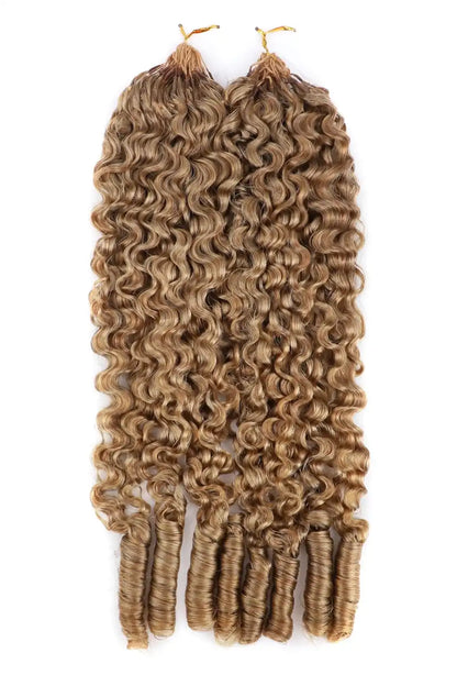 Honey Blonde #27 Burmese Curly with Spiral Curls Feather Crochet Miracle Knots Hair
