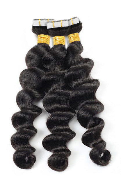 Human Hair Loose Wave Tape in Hair Extensions for Black Hair