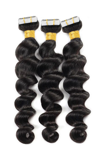 Human Hair Loose Wave Tape in Hair Extensions for Black Hair