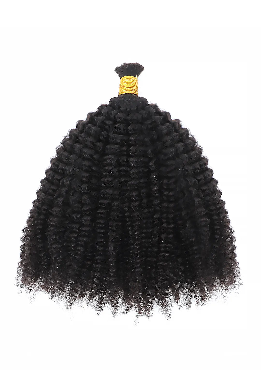 Double Drawn Kinky Curly Bulk Human Hair Natural Black
