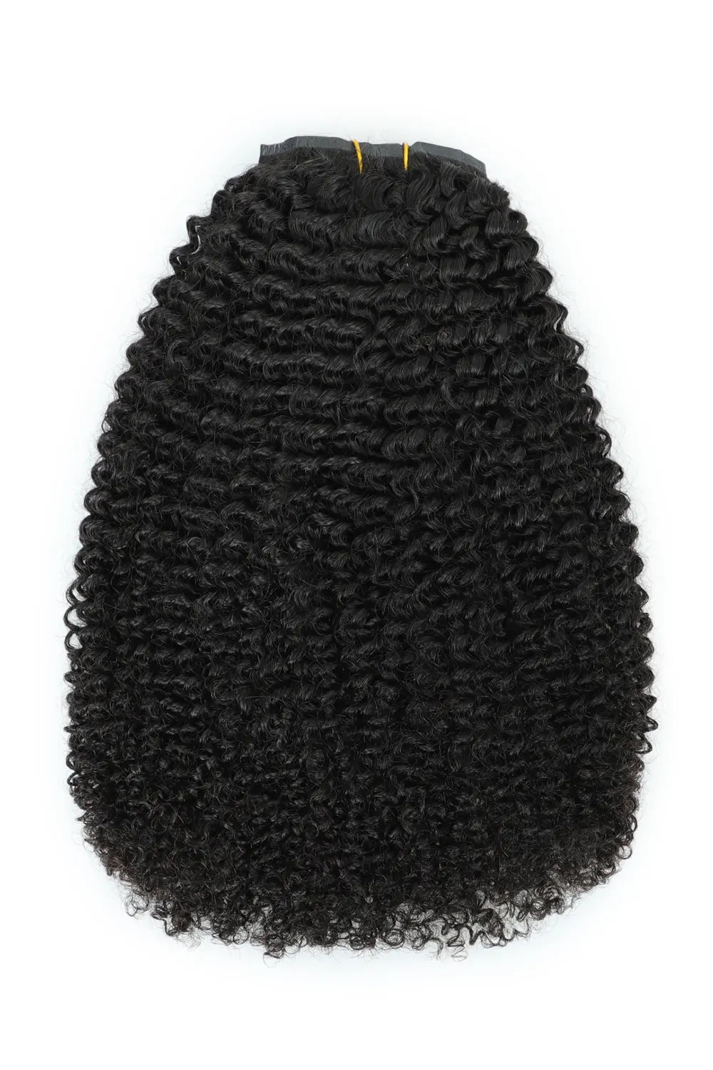 Kinky Curly Seamless Clip in Hair Extensions Natural Black 7 Pcs
