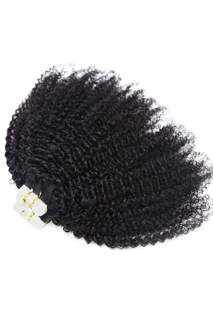 Kinky Curly Tape In Hair Extensions Human Hair For African American