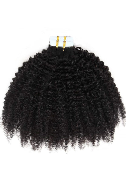 Kinky Curly Tape In Hair Extensions Human Hair For African American