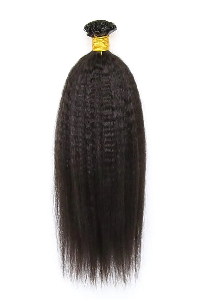 Kinky Straight | Flat-Tip | Human Hair Extension Pre-Bonded For Black Women