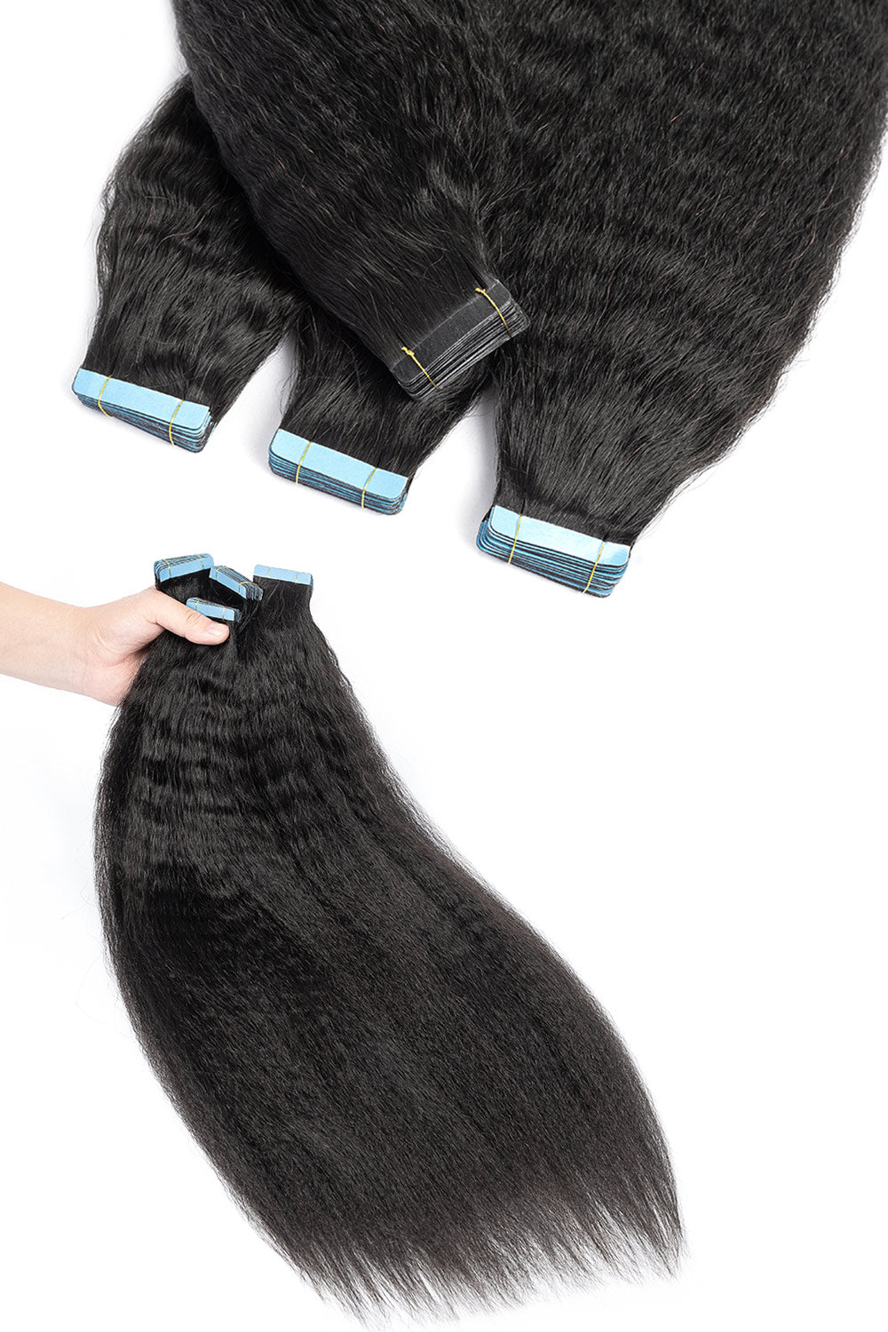 Kinky Straight Tape In Hair Extensions For Black Fine Hair Invisible
