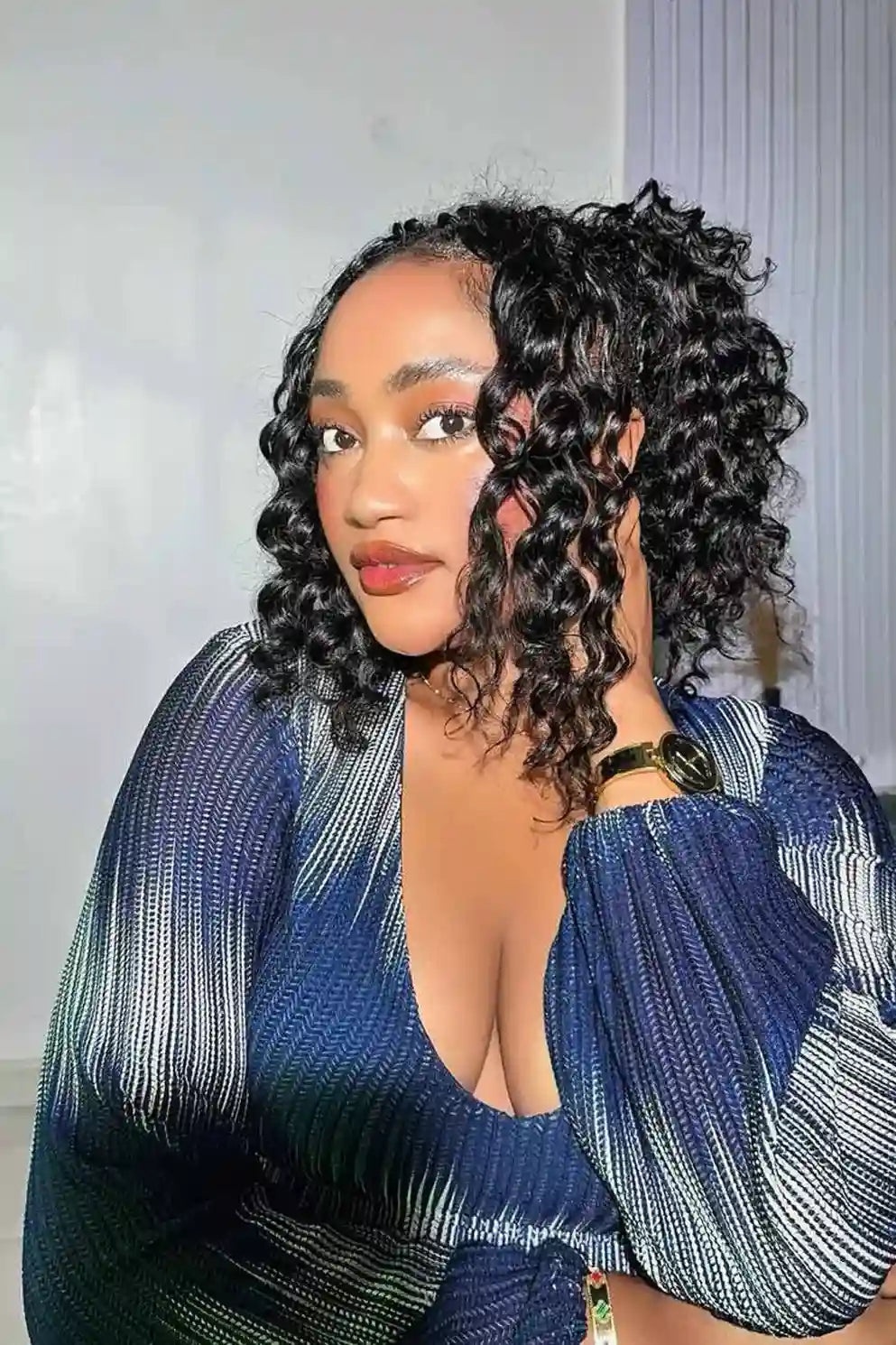 Double Drawn Feather Crochet Hair Extension Loose Deep Wave Human Hair Double-Strand