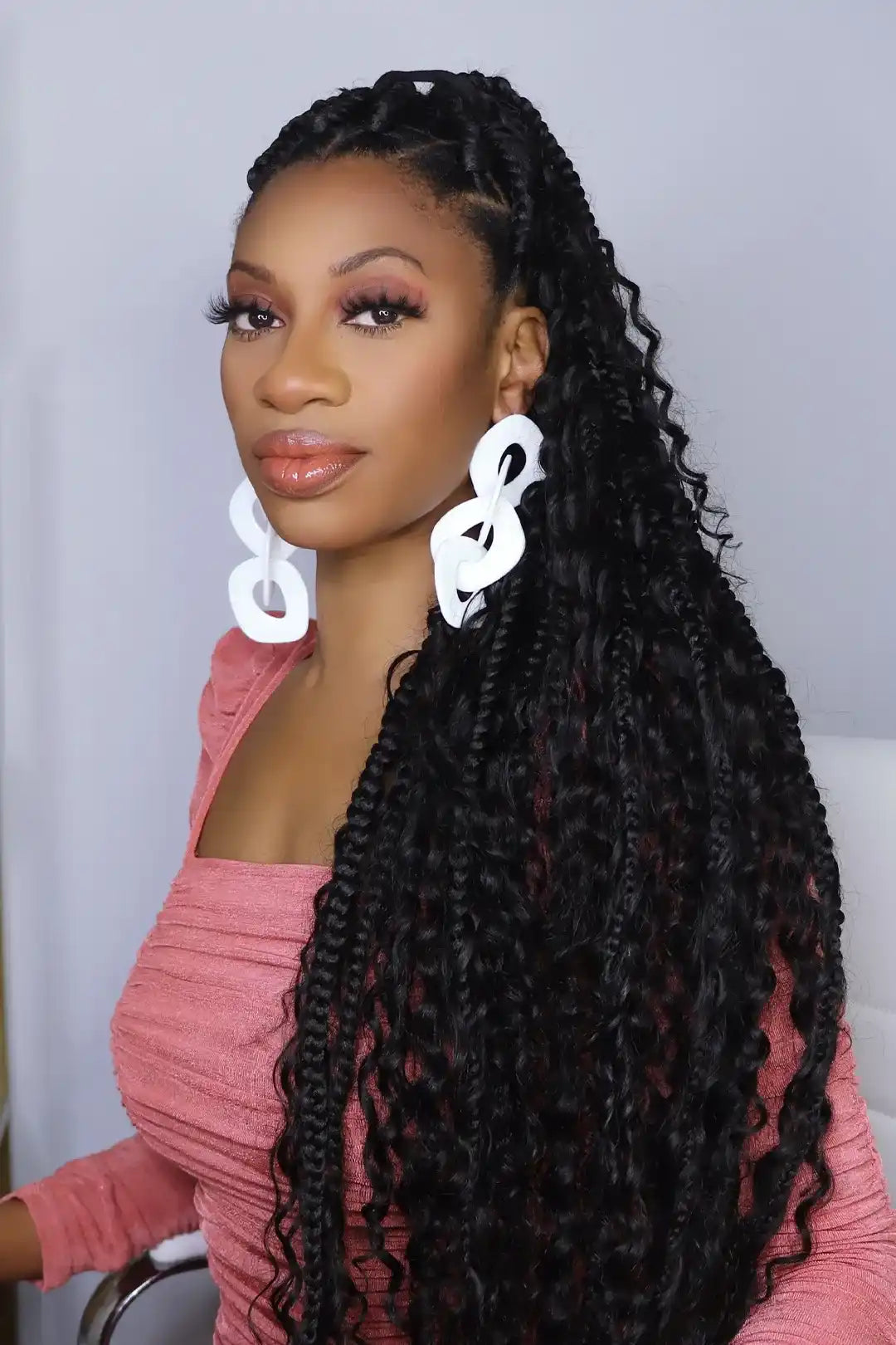 Double Drawn Water Wave Bulk Hair For Braiding Natural Black