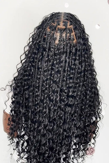 Single Drawn Water Wave Bulk Hair For Braiding Natural Black