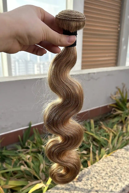 #27 Honey Blonde Brazilian Virgin Hair Bundles Sew in Extensions Body Wave