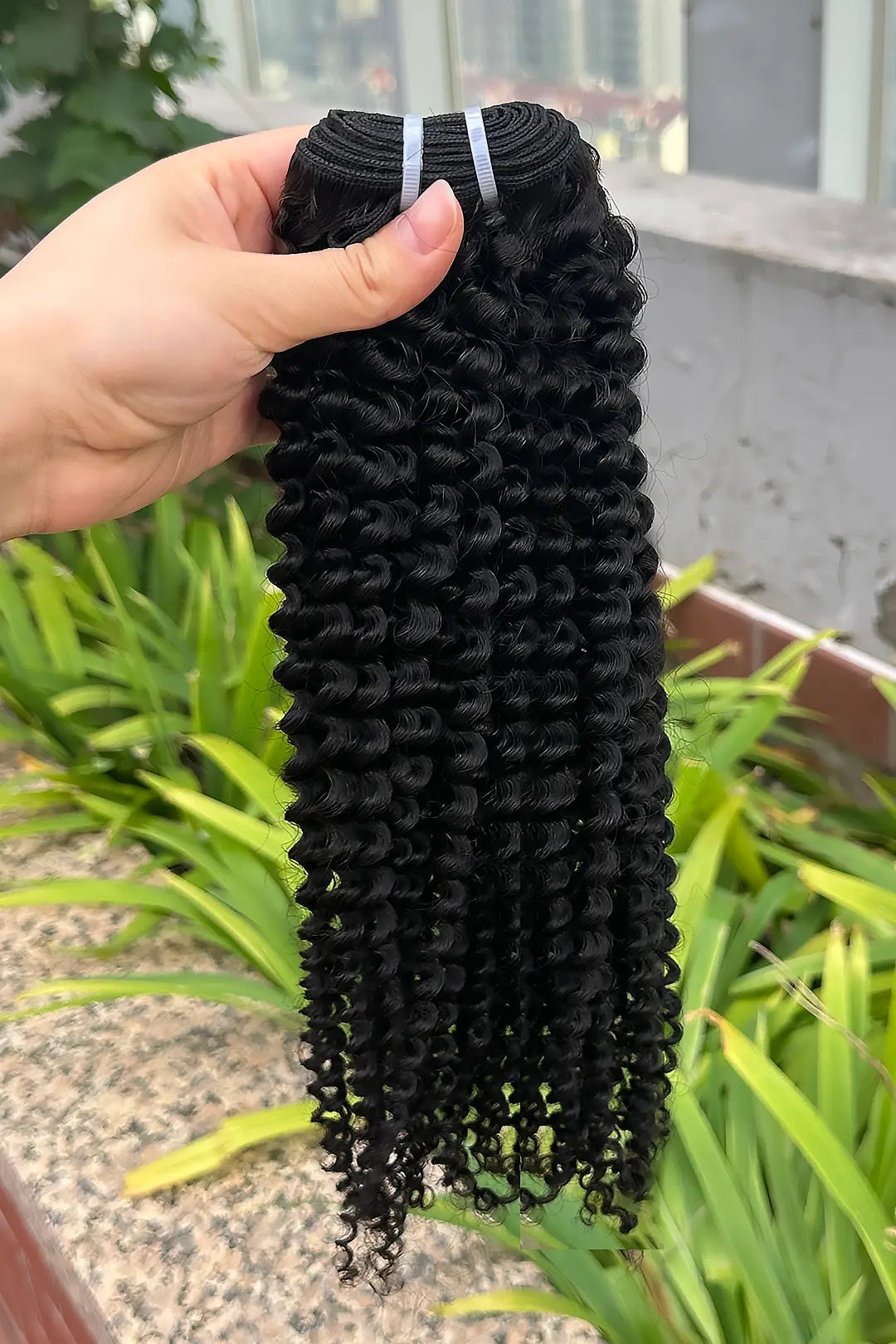 Cambodian Virgin Hair Bundle Kinky Curly Natural Color 12A 20% Density
