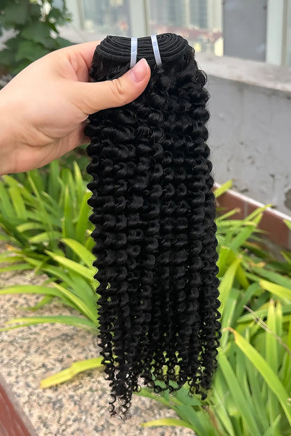 Cambodian Virgin Hair Bundle Kinky Curly Natural Color 12A 20% Density