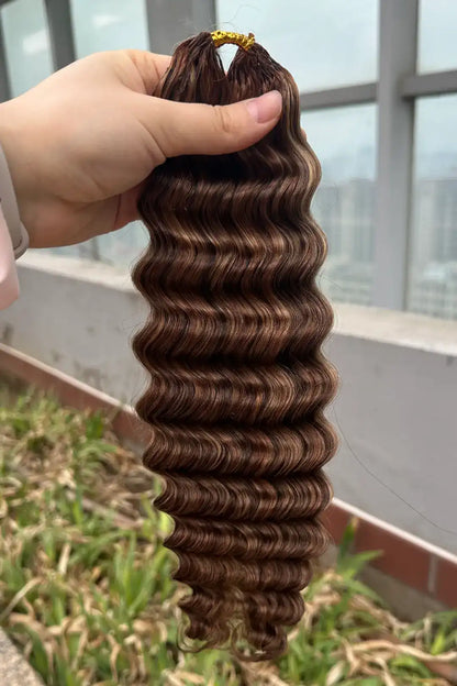 Double Drawn Highlight Blend #4/27/30 Deep Wave Feather Crochet Human Hair