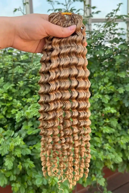 Honey Blonde #27 Water Wave Feather Crochet Human Hair