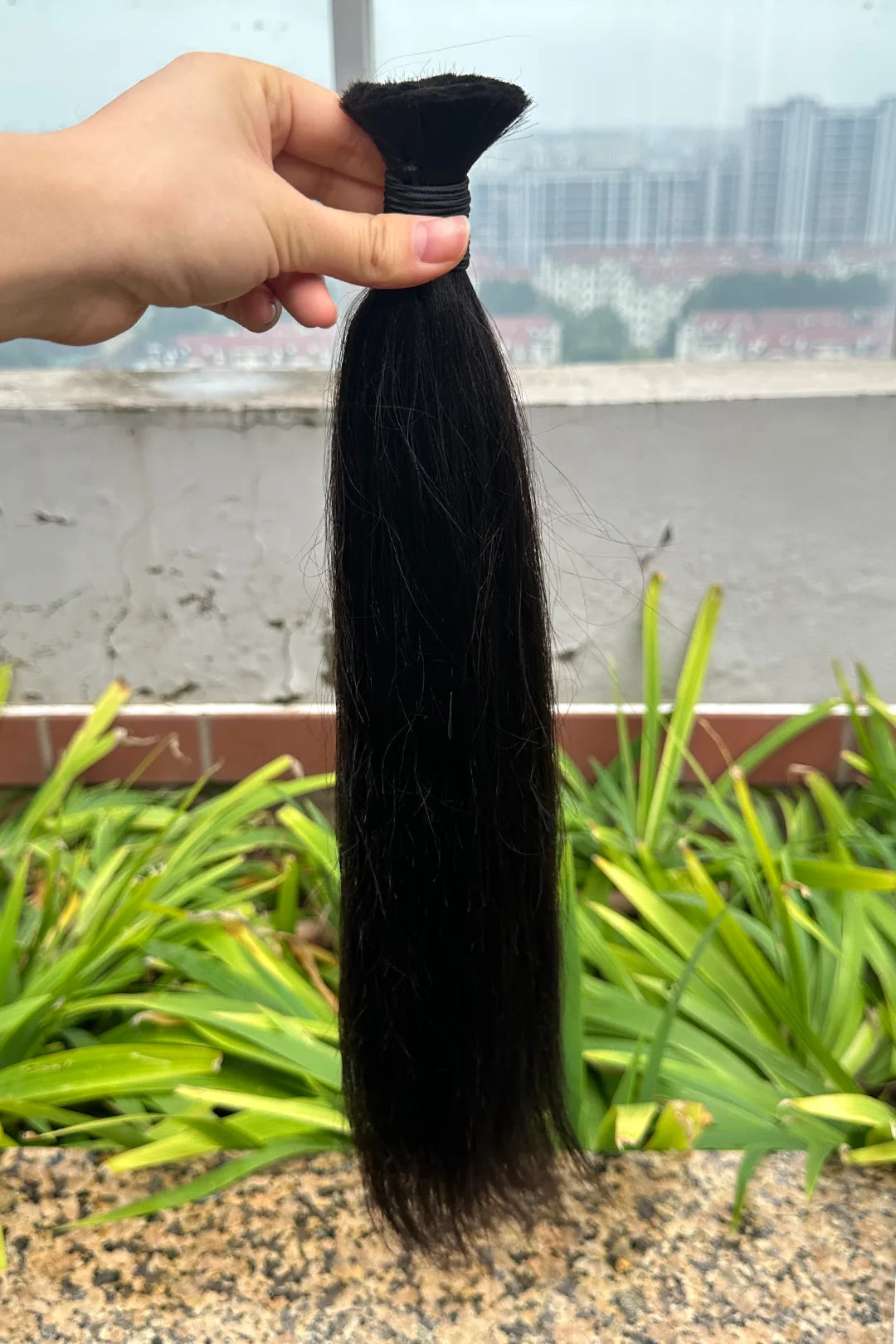 Double Drawn Yaki Bulk Human Hair For Braiding Natural Black