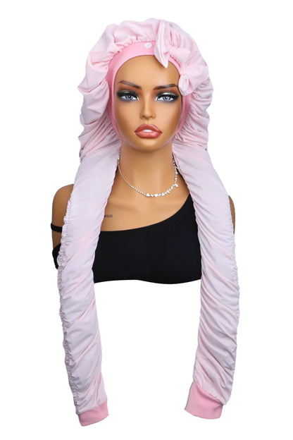 Pantyhose Sleeping Bonnet for Long Braids & Hair Elastic Satin