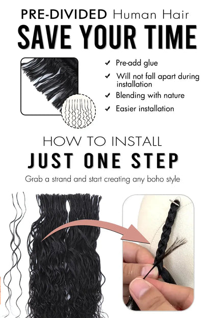 Pre-Divided Loose Wave Bulk Human Hair For Braiding Easy Split