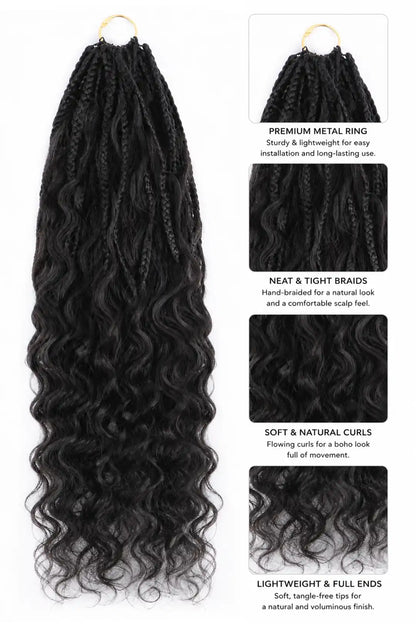 Crochet Miracle Knots Braids Pre-Looped Loose Wave Curls Human Hair 40 Strands