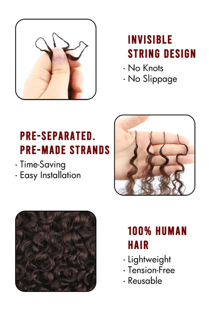 Dark Brown #4 Burmese Curly with Spiral Curls Feather Crochet Miracle Knots Hair