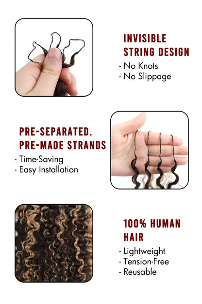 #4/27 Mixed Color Water Deep Wave Feather Crochet Human Hair