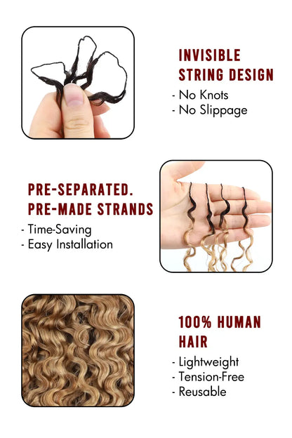 Honey Blonde Ombre Water Deep Wave Feather Crochet Hair - T1B/27 Human Hair