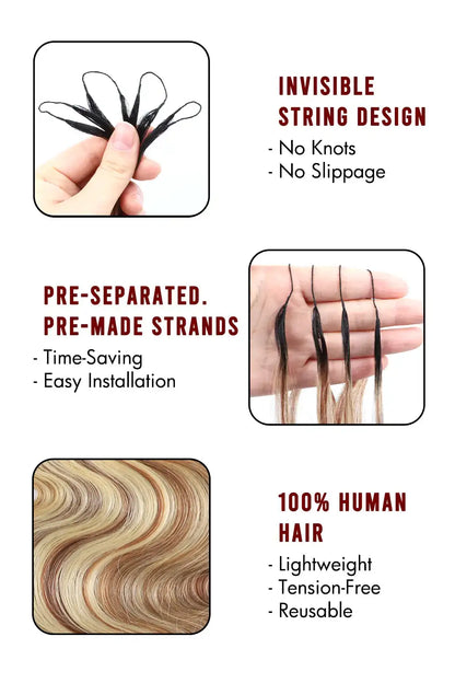 Double Drawn T-Natural Black Root Mixed 27/30/613 Body Wave Feather Crochet Human Hair