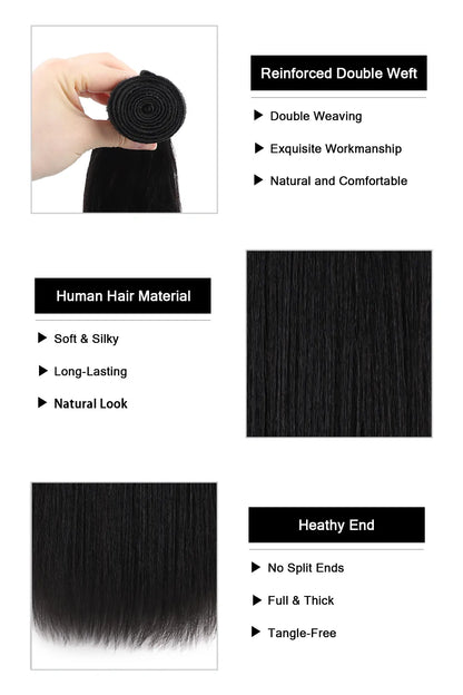 Brazilian Hair Bundle Yaki Natural Color 10A