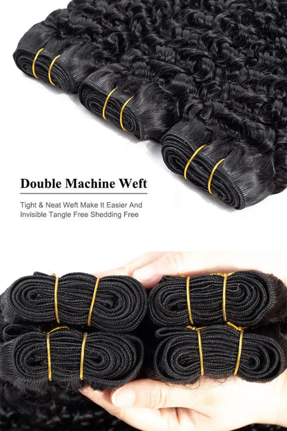 Cambodian Virgin Hair Bundle Kinky Curly Natural Color 12A 20% Density