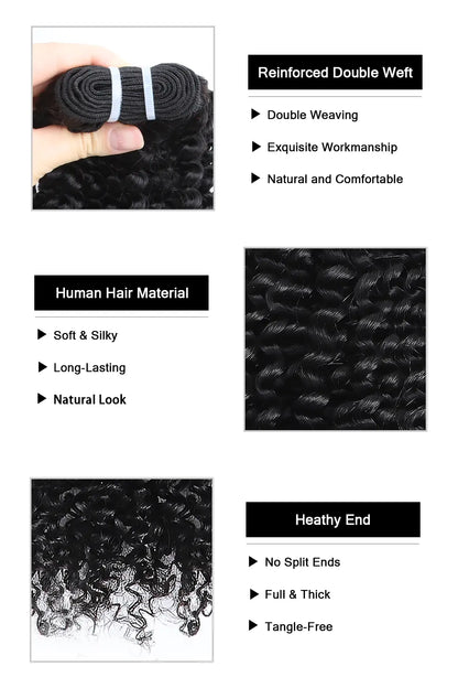 Cambodian Virgin Hair Bundle Kinky Curly Natural Color 12A 20% Density